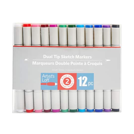 6 Packs: 12 ct. (72 total) Dual Tip Jewel Tone Sketch Markers by Artist's Loft™